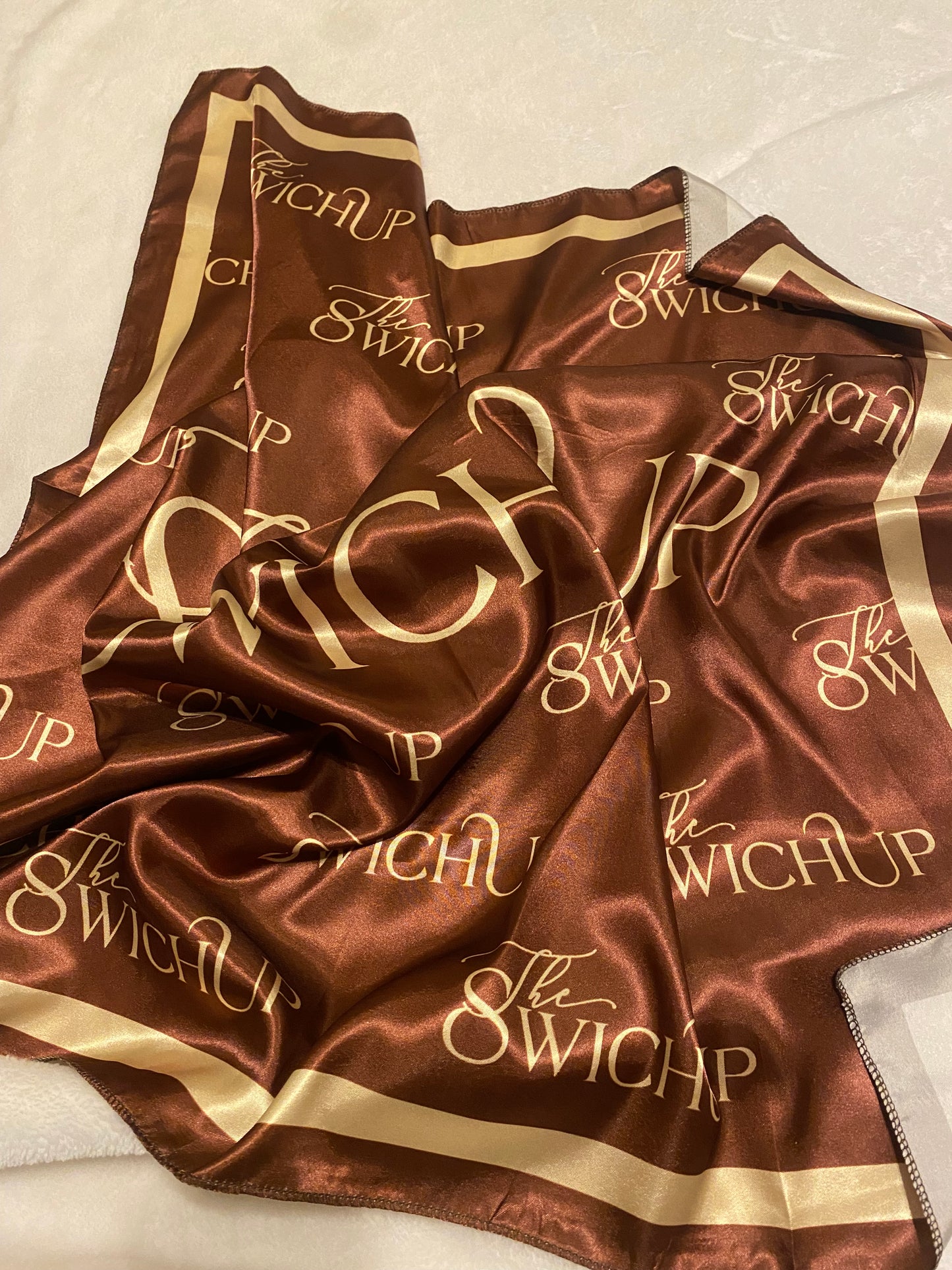 Custom Logo Luxury Silky Satin Scarf